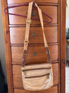 Fossil Camel Crossbody Leather Shoulder Bag